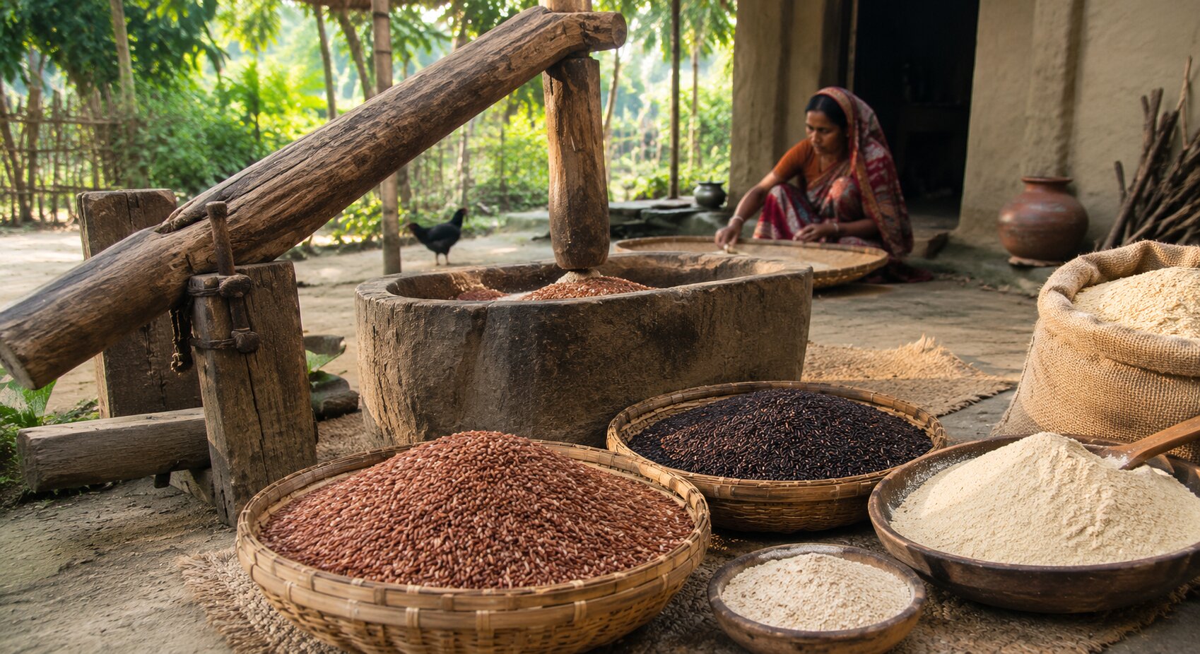 ঢেঁকি ছাঁটা যবের ছাতু